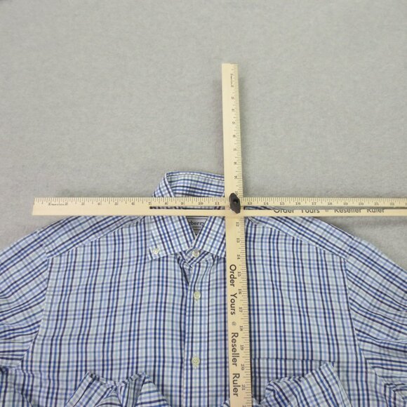Burberry Long Sleeve Button Down Shirt Mens 18 41 Blue White Comfort Casual - Picture 7 of 13